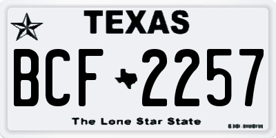 TX license plate BCF2257