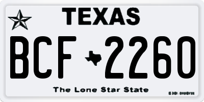 TX license plate BCF2260