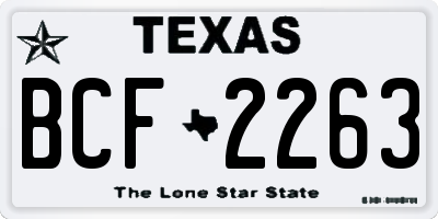 TX license plate BCF2263