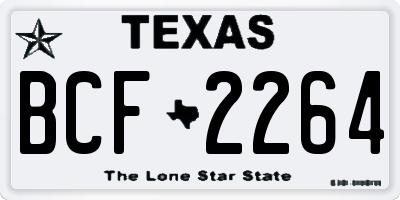 TX license plate BCF2264