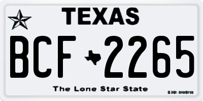 TX license plate BCF2265