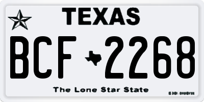TX license plate BCF2268