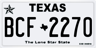 TX license plate BCF2270