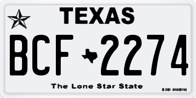 TX license plate BCF2274