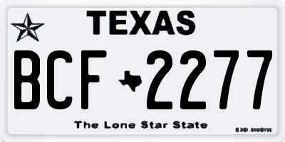 TX license plate BCF2277