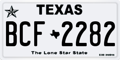 TX license plate BCF2282