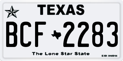 TX license plate BCF2283