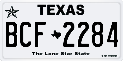 TX license plate BCF2284