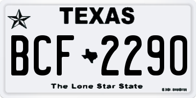 TX license plate BCF2290