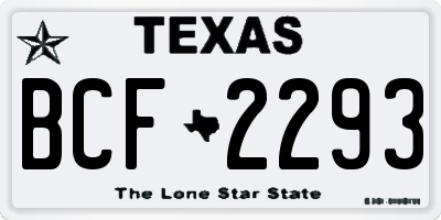 TX license plate BCF2293