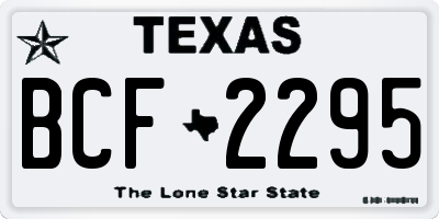 TX license plate BCF2295