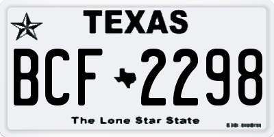 TX license plate BCF2298