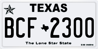TX license plate BCF2300