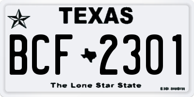 TX license plate BCF2301