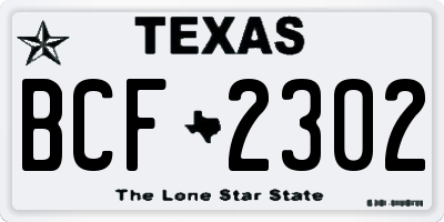 TX license plate BCF2302