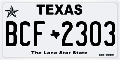 TX license plate BCF2303