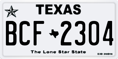 TX license plate BCF2304
