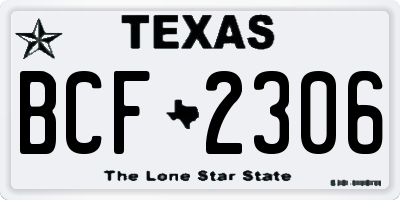 TX license plate BCF2306