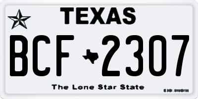 TX license plate BCF2307