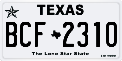 TX license plate BCF2310