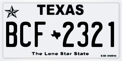 TX license plate BCF2321