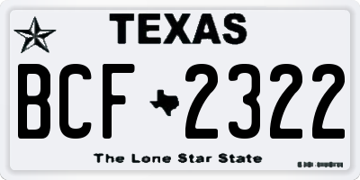 TX license plate BCF2322
