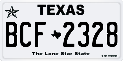 TX license plate BCF2328