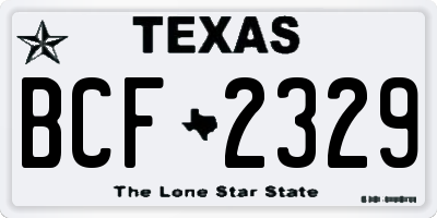 TX license plate BCF2329