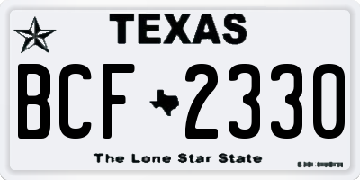 TX license plate BCF2330