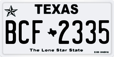 TX license plate BCF2335