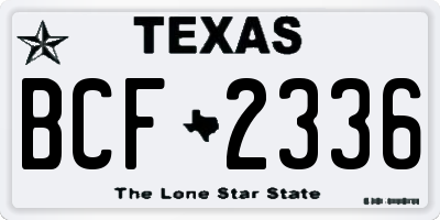 TX license plate BCF2336