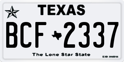 TX license plate BCF2337