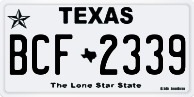TX license plate BCF2339