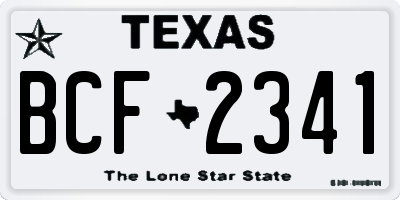 TX license plate BCF2341
