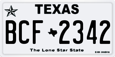 TX license plate BCF2342