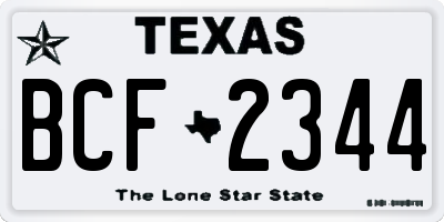 TX license plate BCF2344