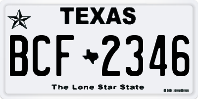 TX license plate BCF2346