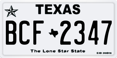 TX license plate BCF2347