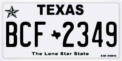 TX license plate BCF2349