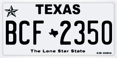 TX license plate BCF2350