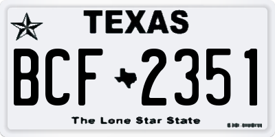 TX license plate BCF2351