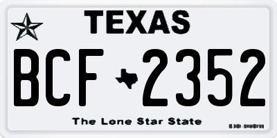 TX license plate BCF2352