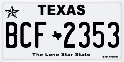 TX license plate BCF2353