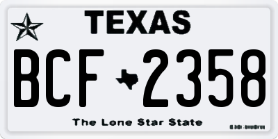 TX license plate BCF2358