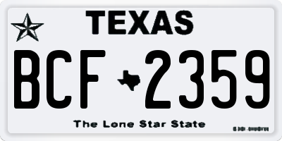 TX license plate BCF2359