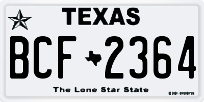 TX license plate BCF2364
