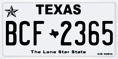 TX license plate BCF2365