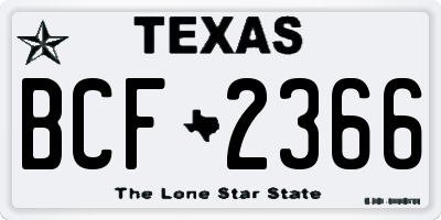 TX license plate BCF2366