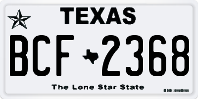 TX license plate BCF2368