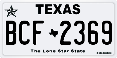 TX license plate BCF2369